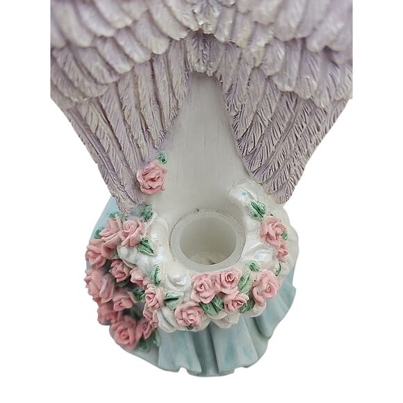 VTG Resin Angel Taper Candle Holder 7" Hand Painted Religious Christianity - Picture 7 of 12